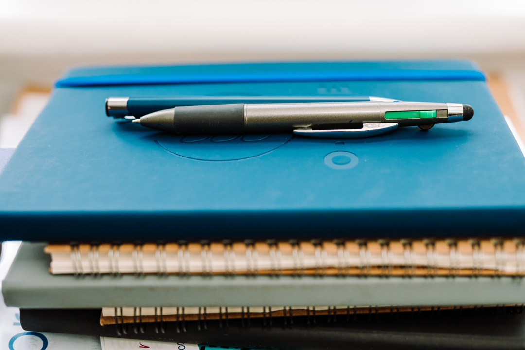 Picture of notebooks and pens