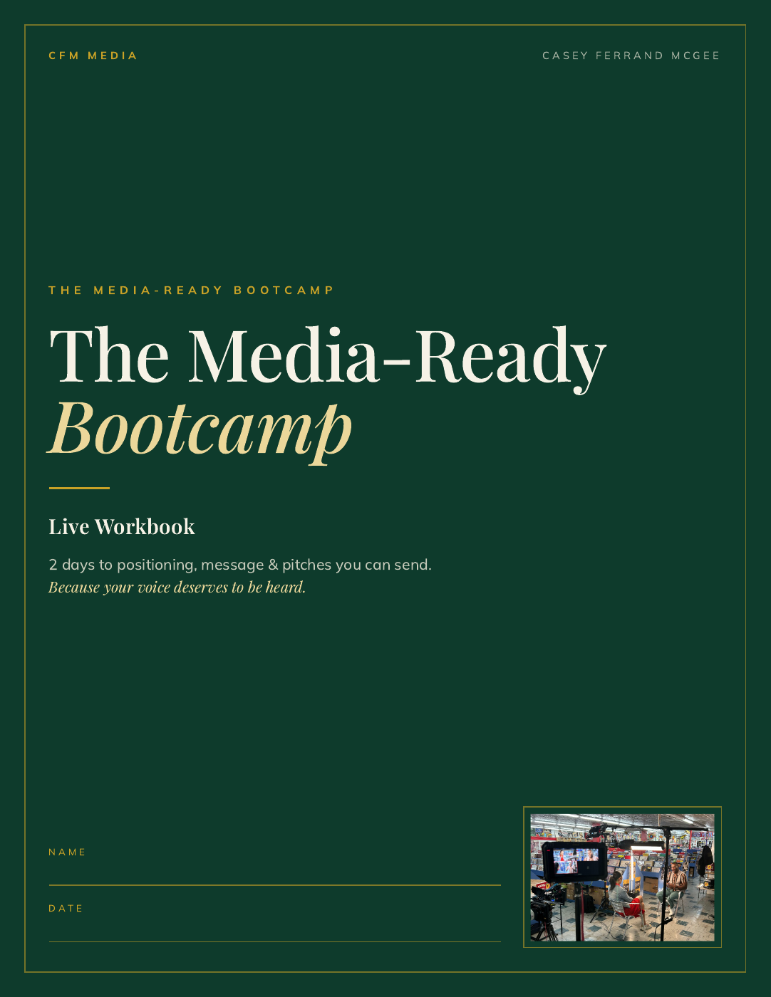 Cover of The Media-Ready Bootcamp Live Workbook