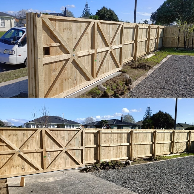 Timber Fence & Gate Built by Continuum Contracting in Hastings