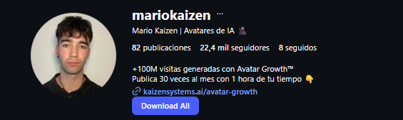 Perfil de Instagram de Mario Kaizen, mariokaizen