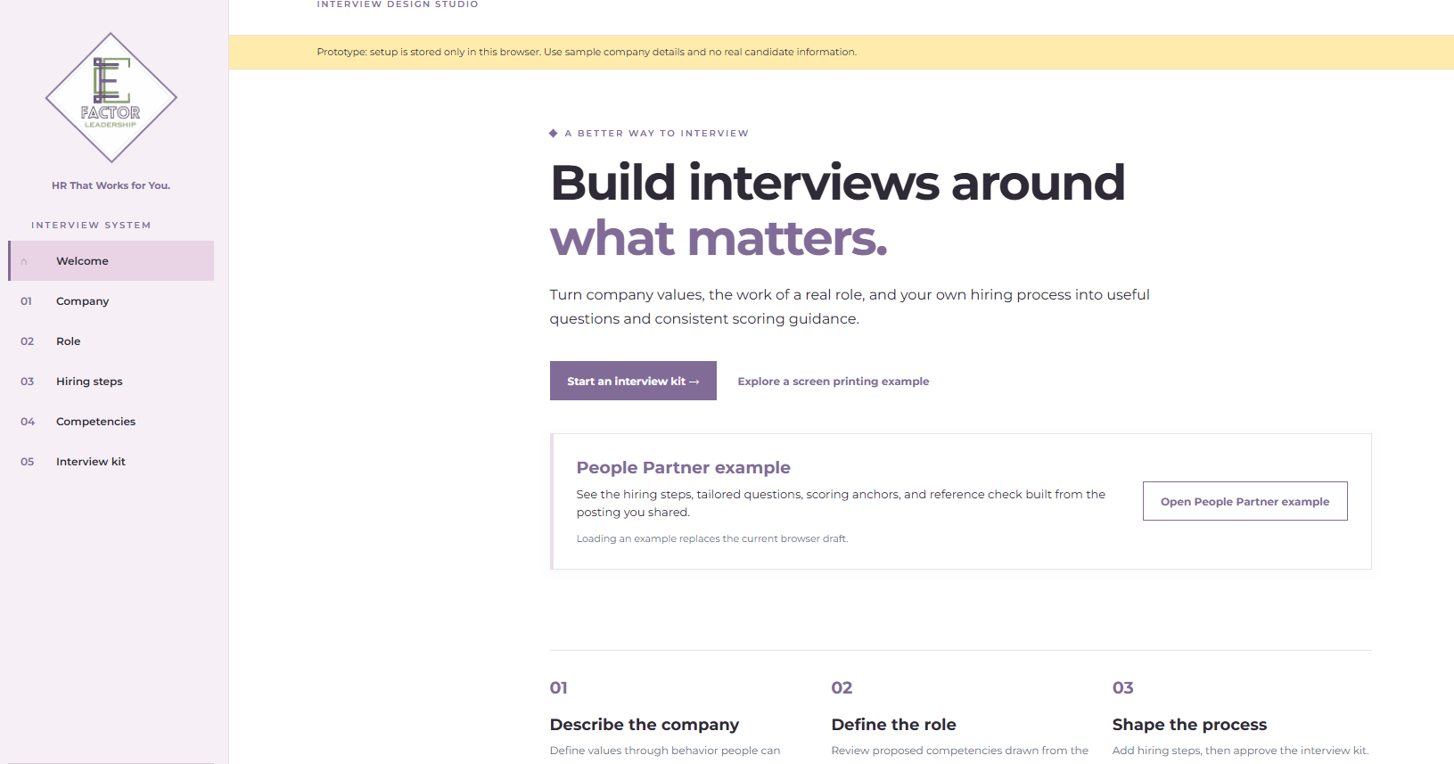 Interview Design Studio screenshot