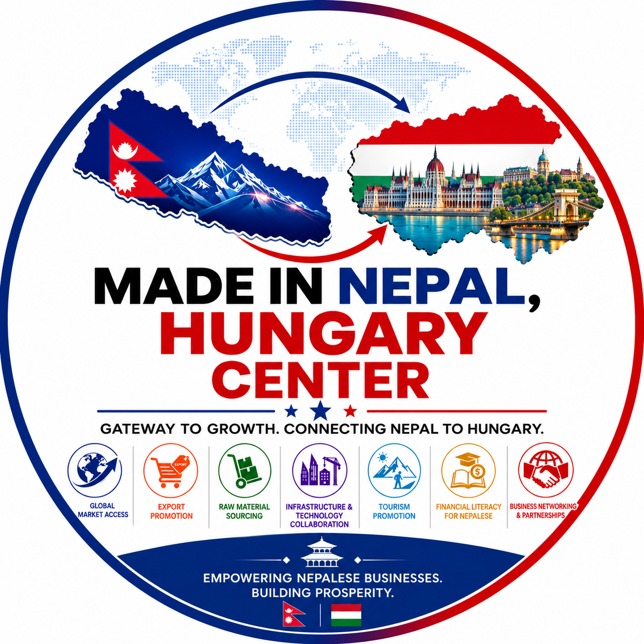 Made in Nepal, Hungary Center logo