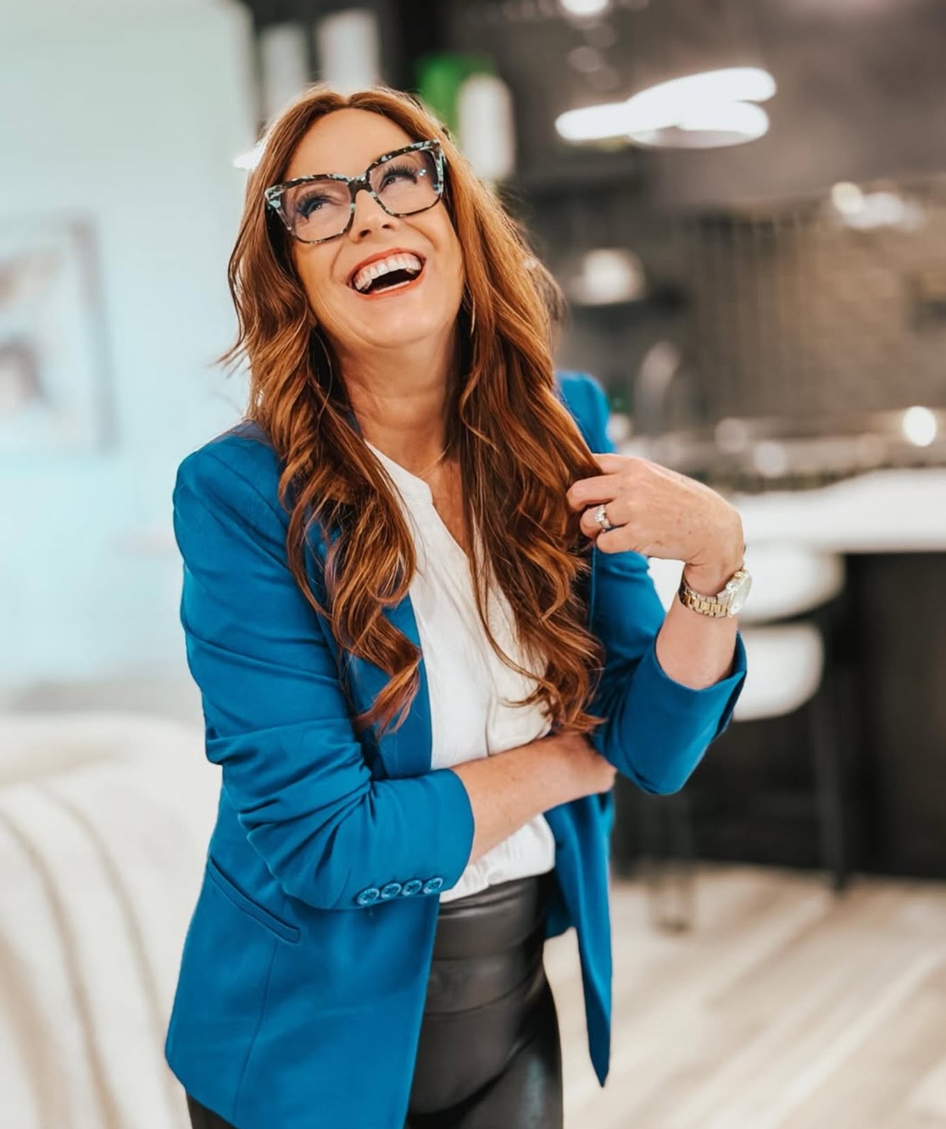 Candid laughing portrait