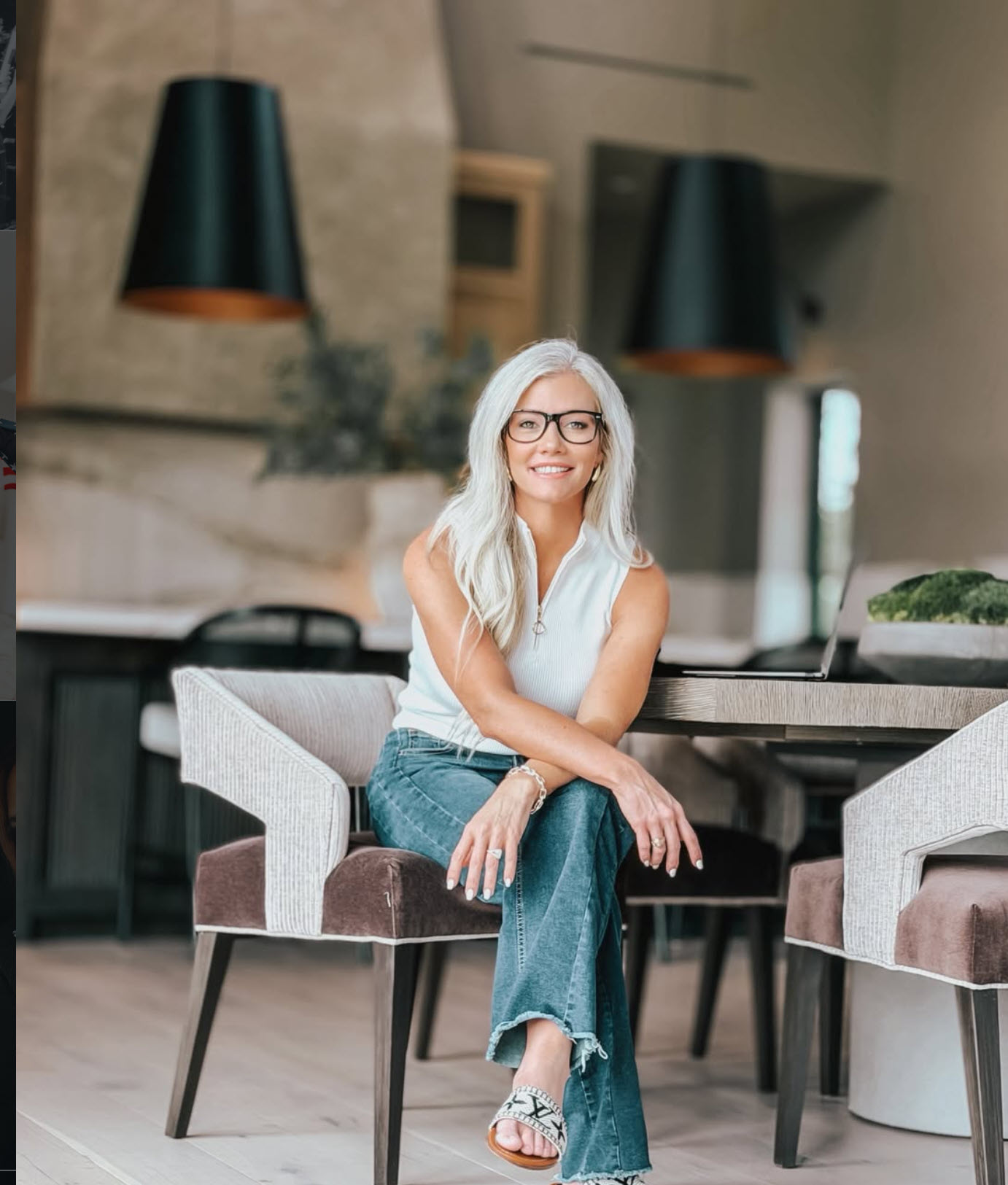 Seated studio brand portrait