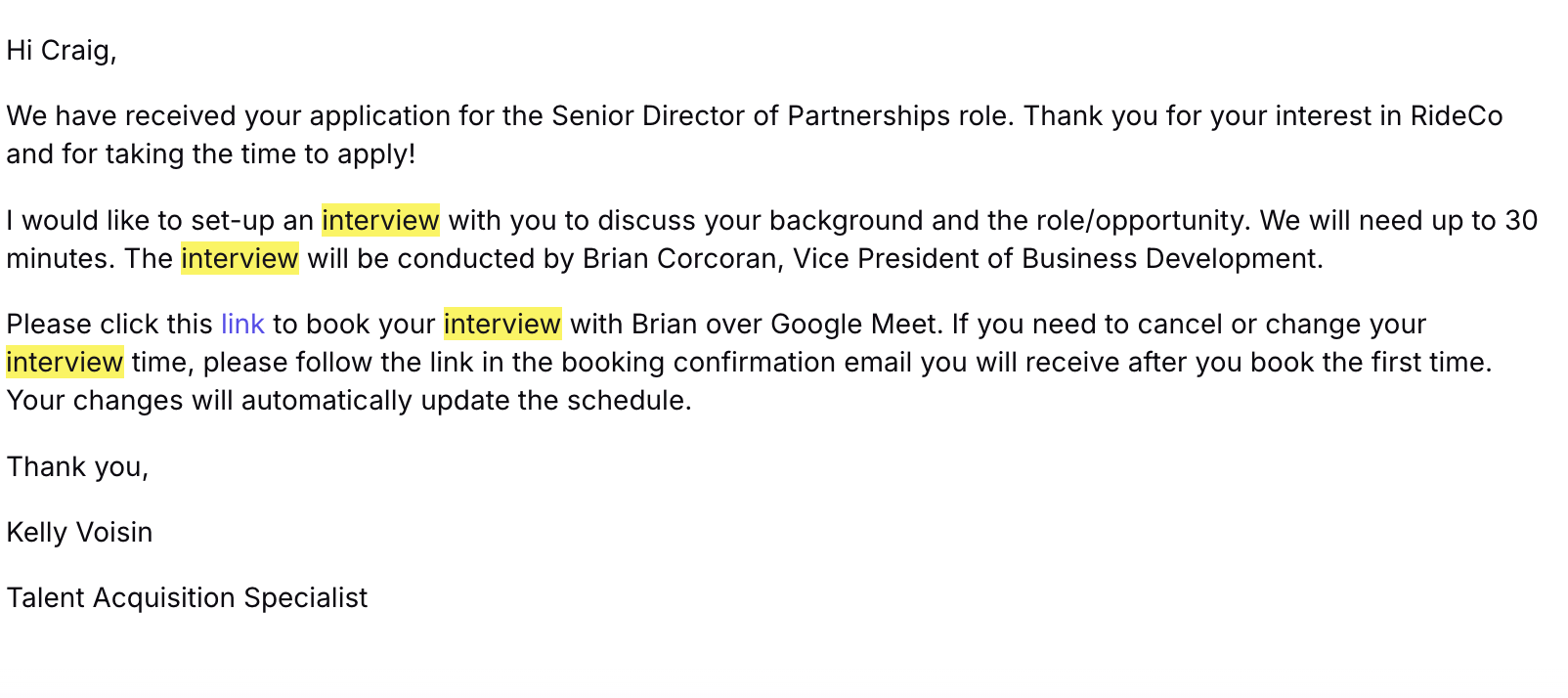 Interview request