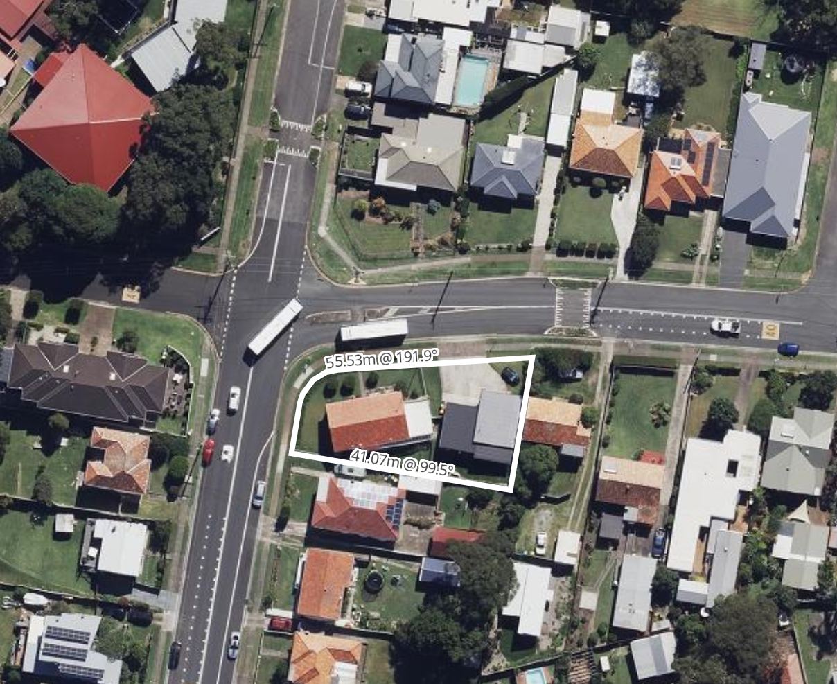NSW aerial view of subdividable residential blocks