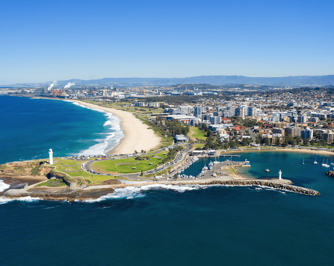 Aerial shot of Central Coast suburb zoned for dual occupancy development