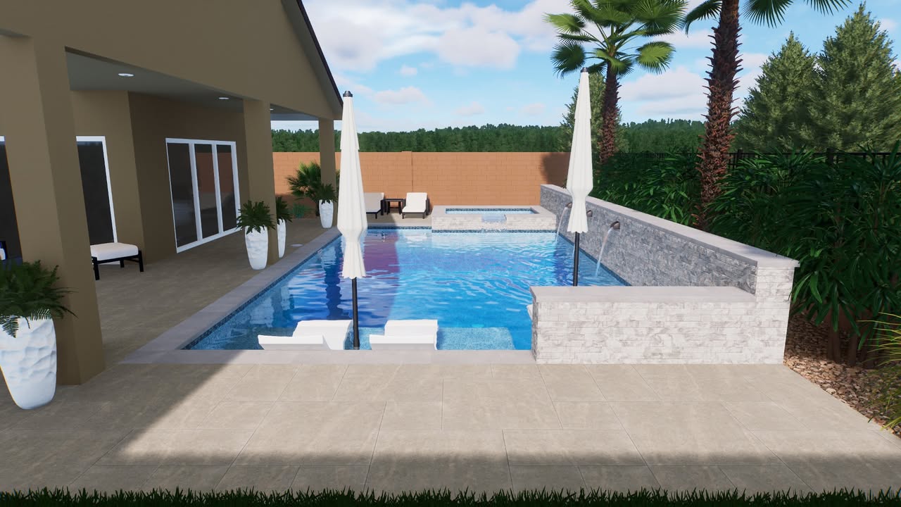 Completed pool project by one of our builders