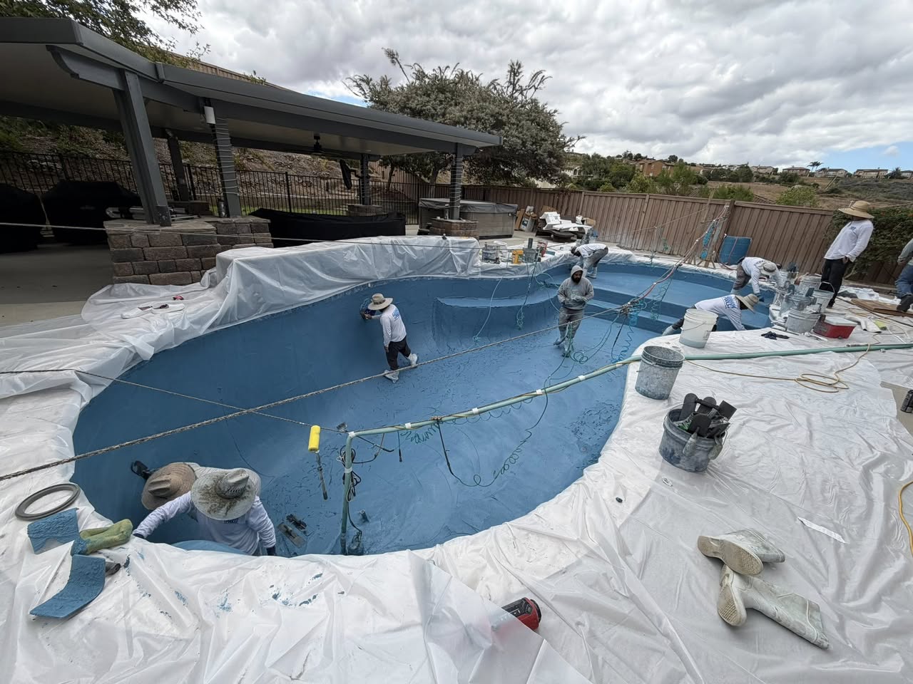Completed pool project by one of our builders