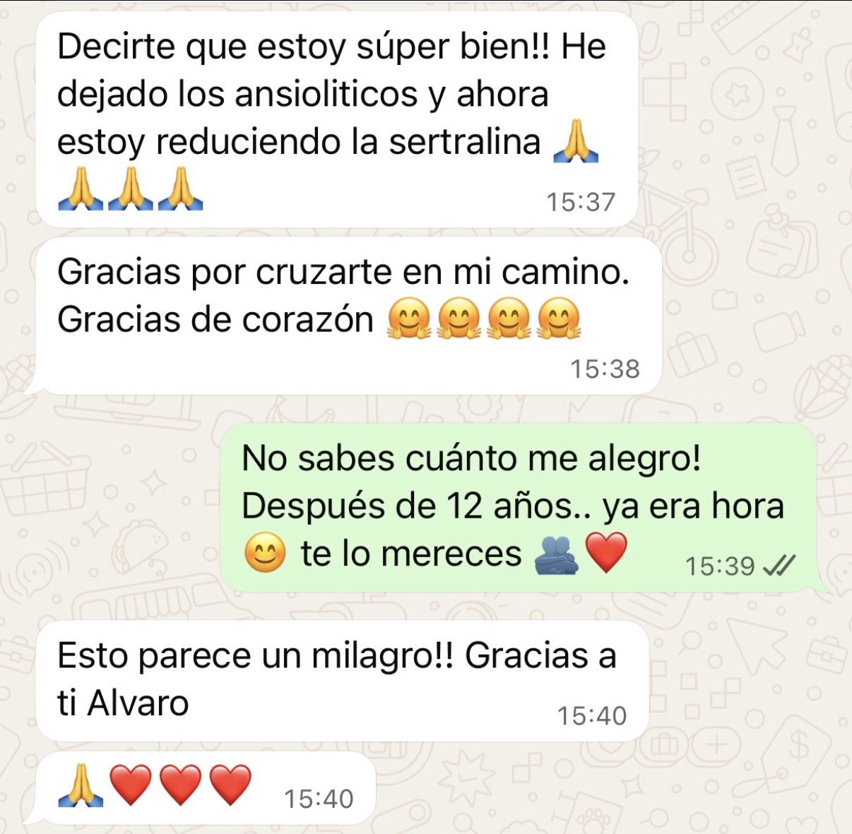 Mensaje de una persona acompañada: 