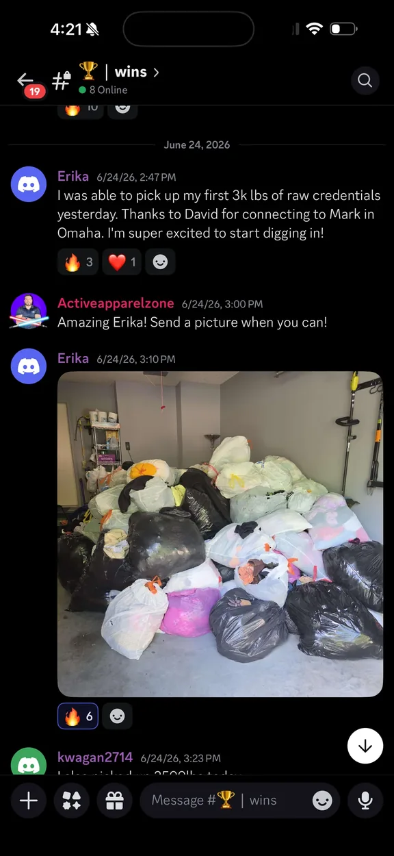 Erika receives her first bulk delivery