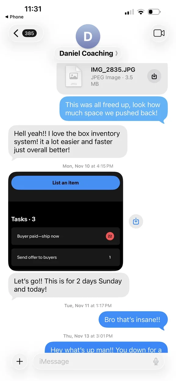 Daniel shares his inventory organisation system