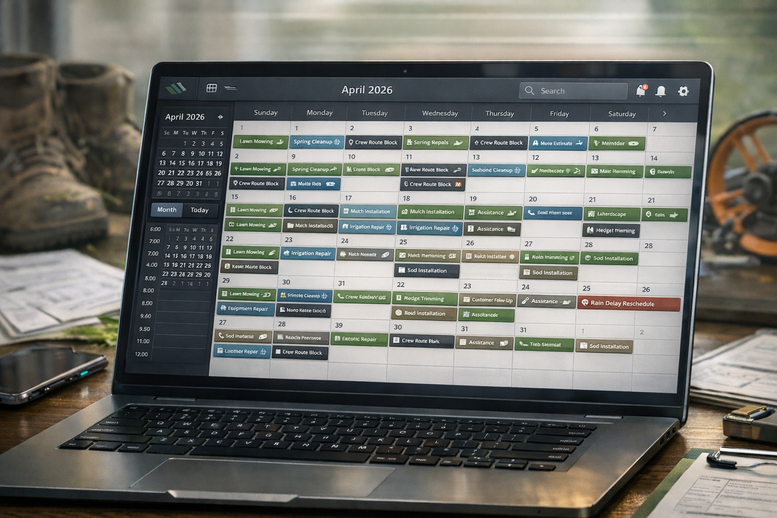 Example of booking, dispatch, and team handoff powered by BizAssistant
