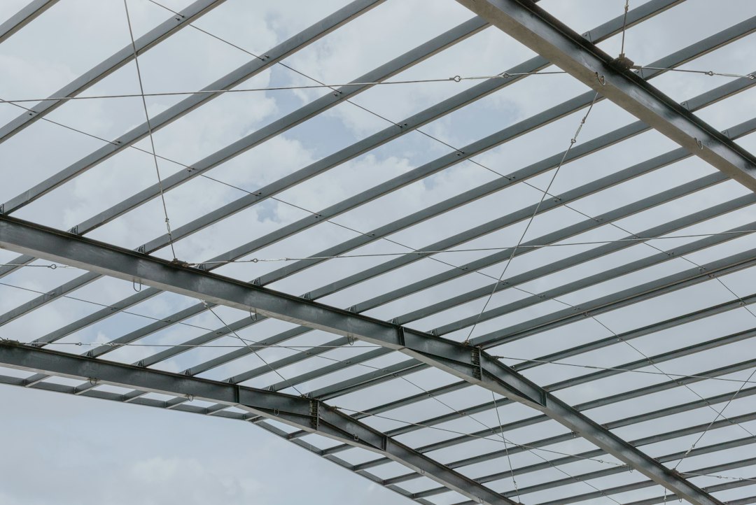 a close-up of a metal structure