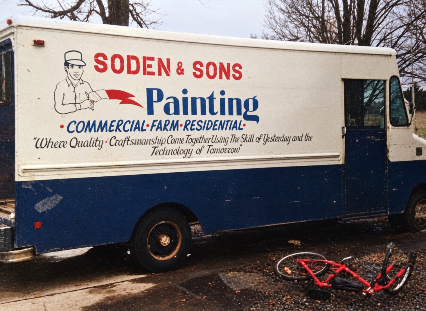 Historic Soden & Sons Painting truck with commercial, farm, and residential lettering.