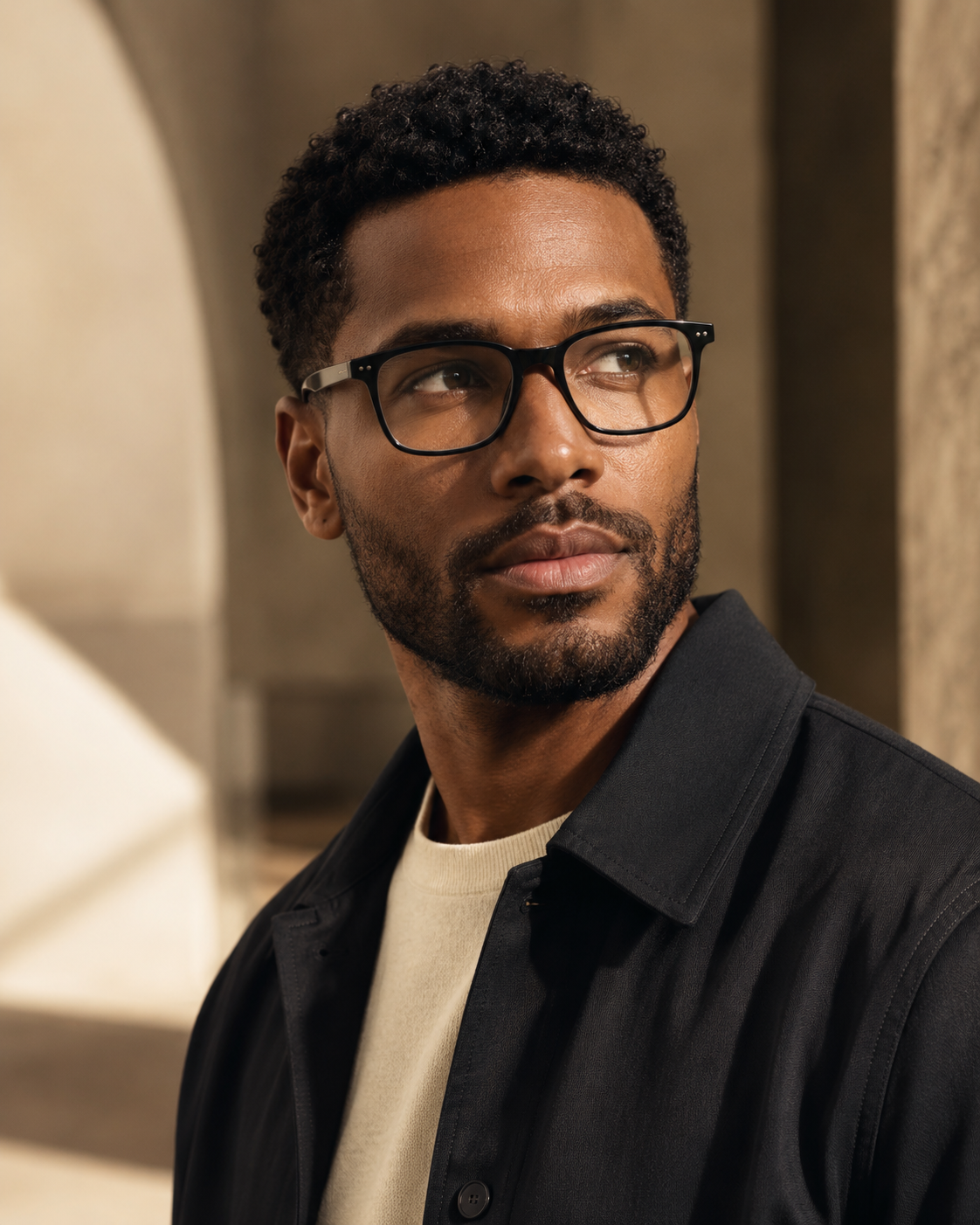 Man wearing stylish optical eyeglasses