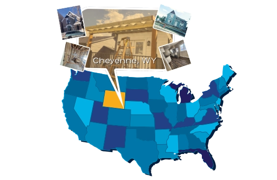 Map of Romero Home Innovations & Repairs LLC coverage area in Cheyenne, WY