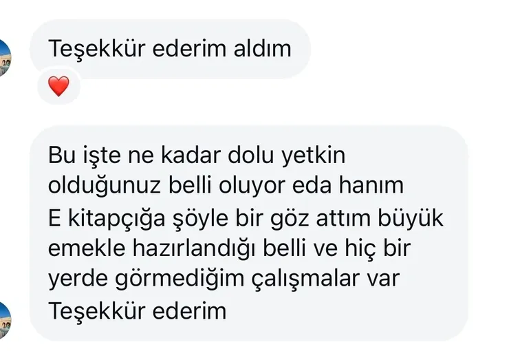 Danışan mesajı: hiçbir yerde görmediğim çalışmalar var