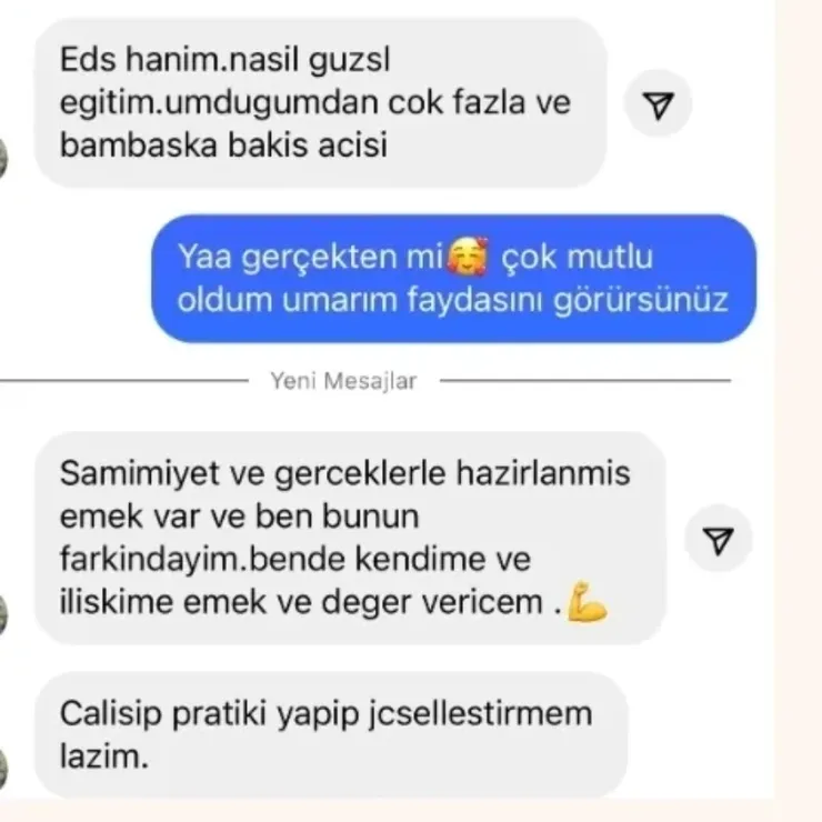 Danışan mesajı: umduğumdan çok fazla ve bambaşka bir bakış açısı