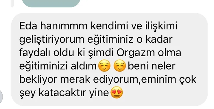 Danışan mesajı: kendimi ve ilişkimi geliştiriyorum, şimdi ikinci eğitimi aldım