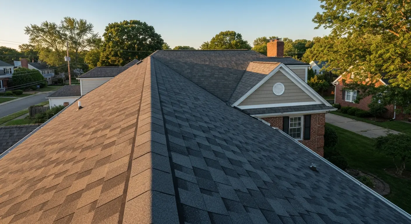 New asphalt shingle roof installation