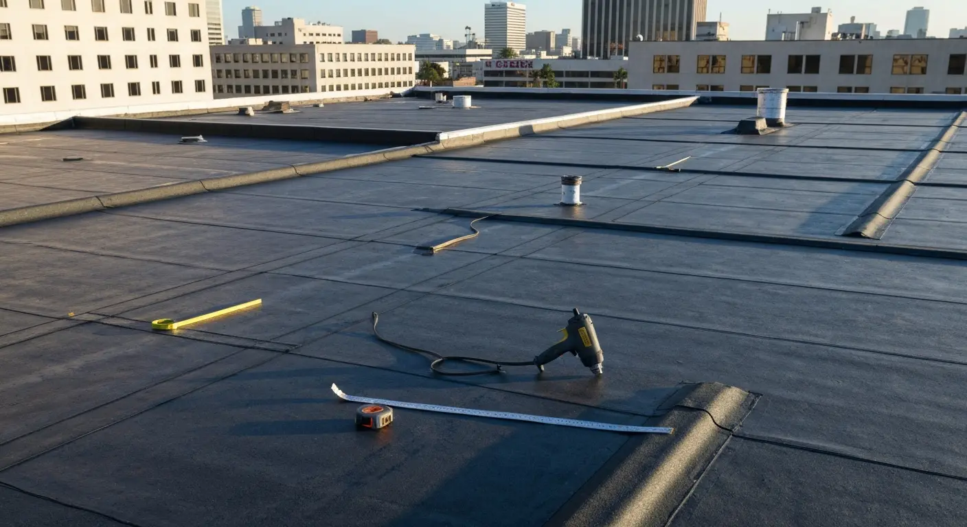 Commercial flat roof installation