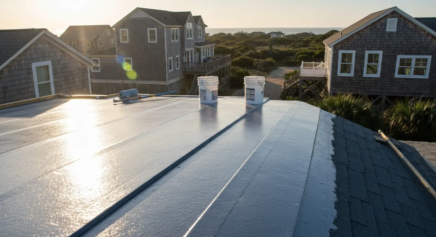 Roof coating application