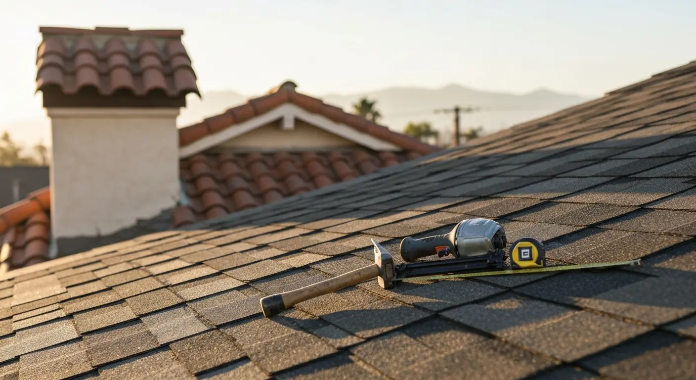 Emergency roof repair in progress