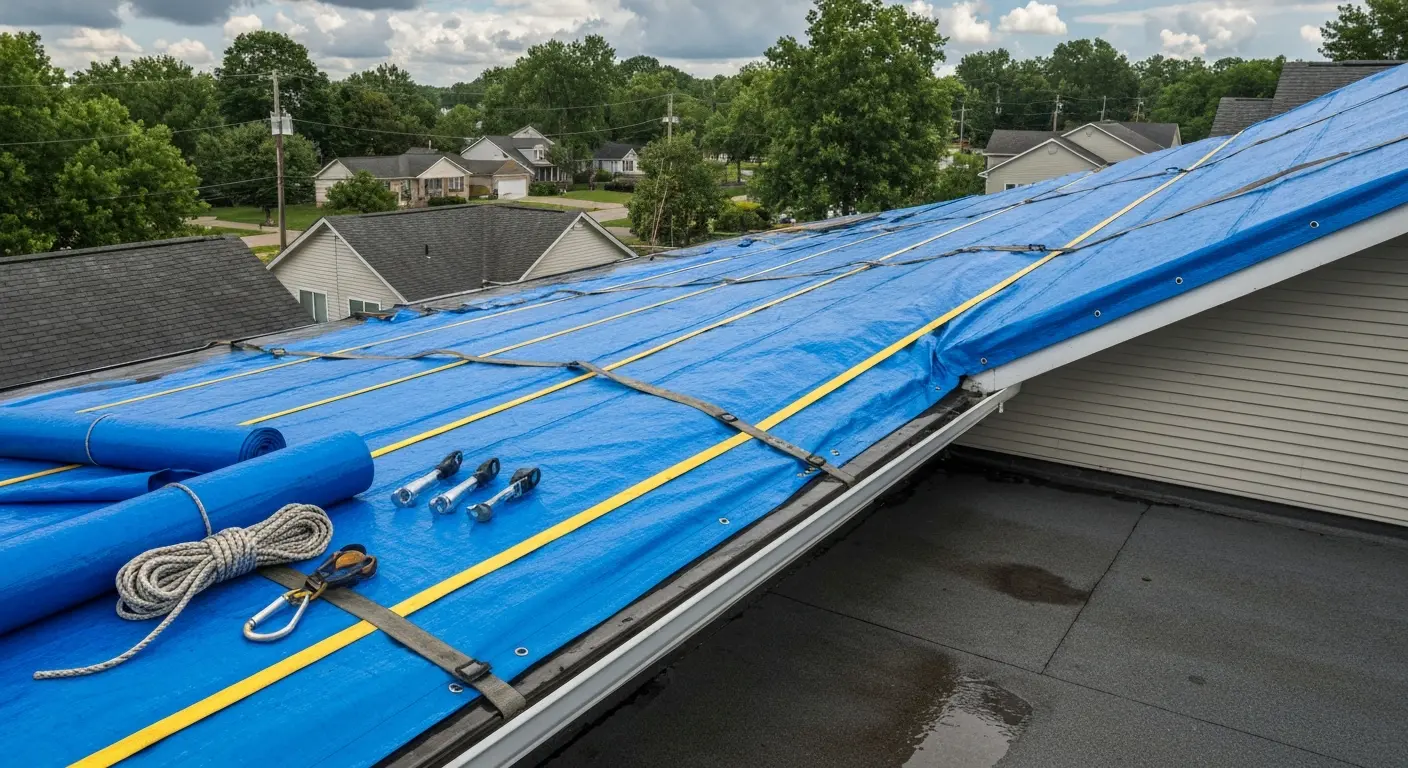 Emergency roof tarp service