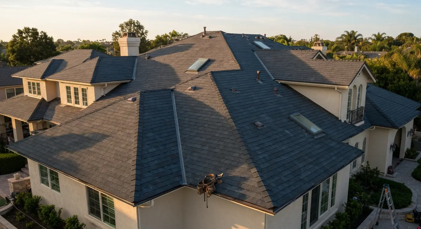 Residential roof installation on varied architecture