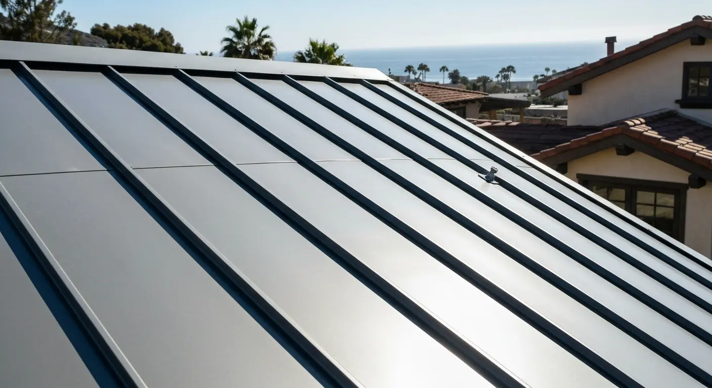 Metal roof in Point Dume