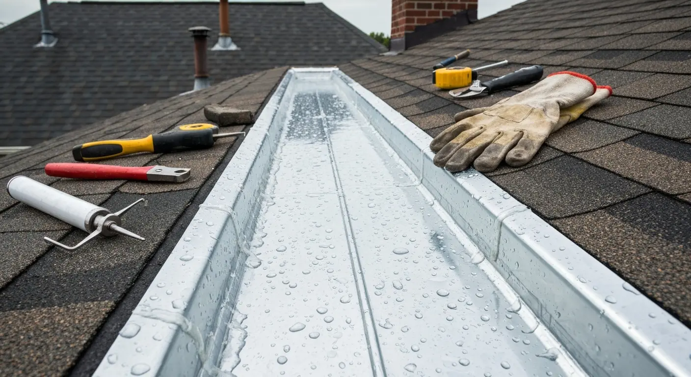 Flashing and valley repair work