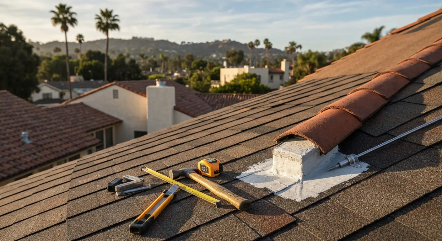 Roof repair near Hollywood Walk of Fame