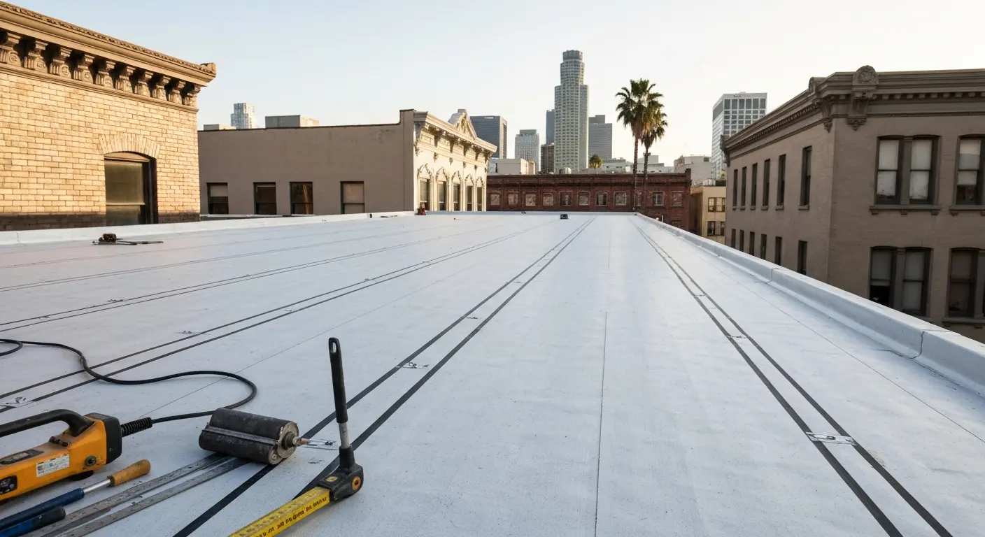 Downtown LA flat roof installation