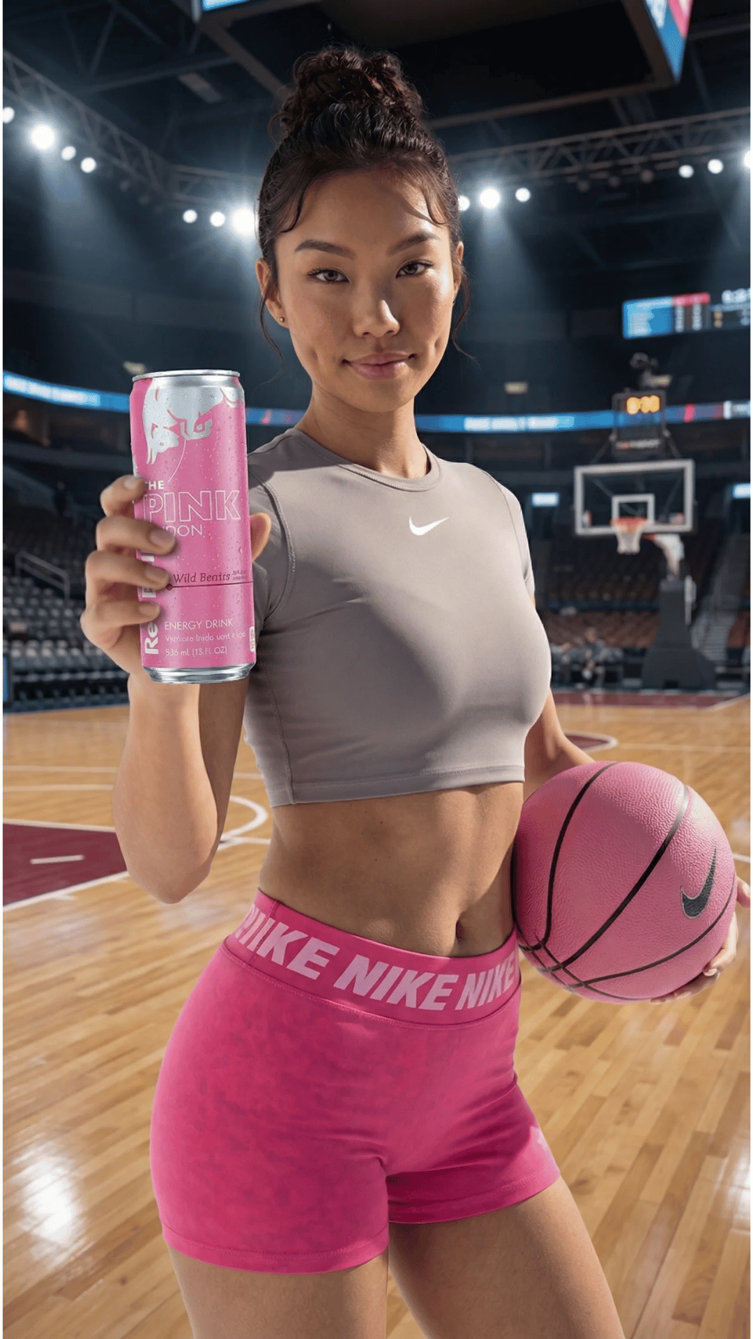 Nyla Virel promoting Red Bull Pink