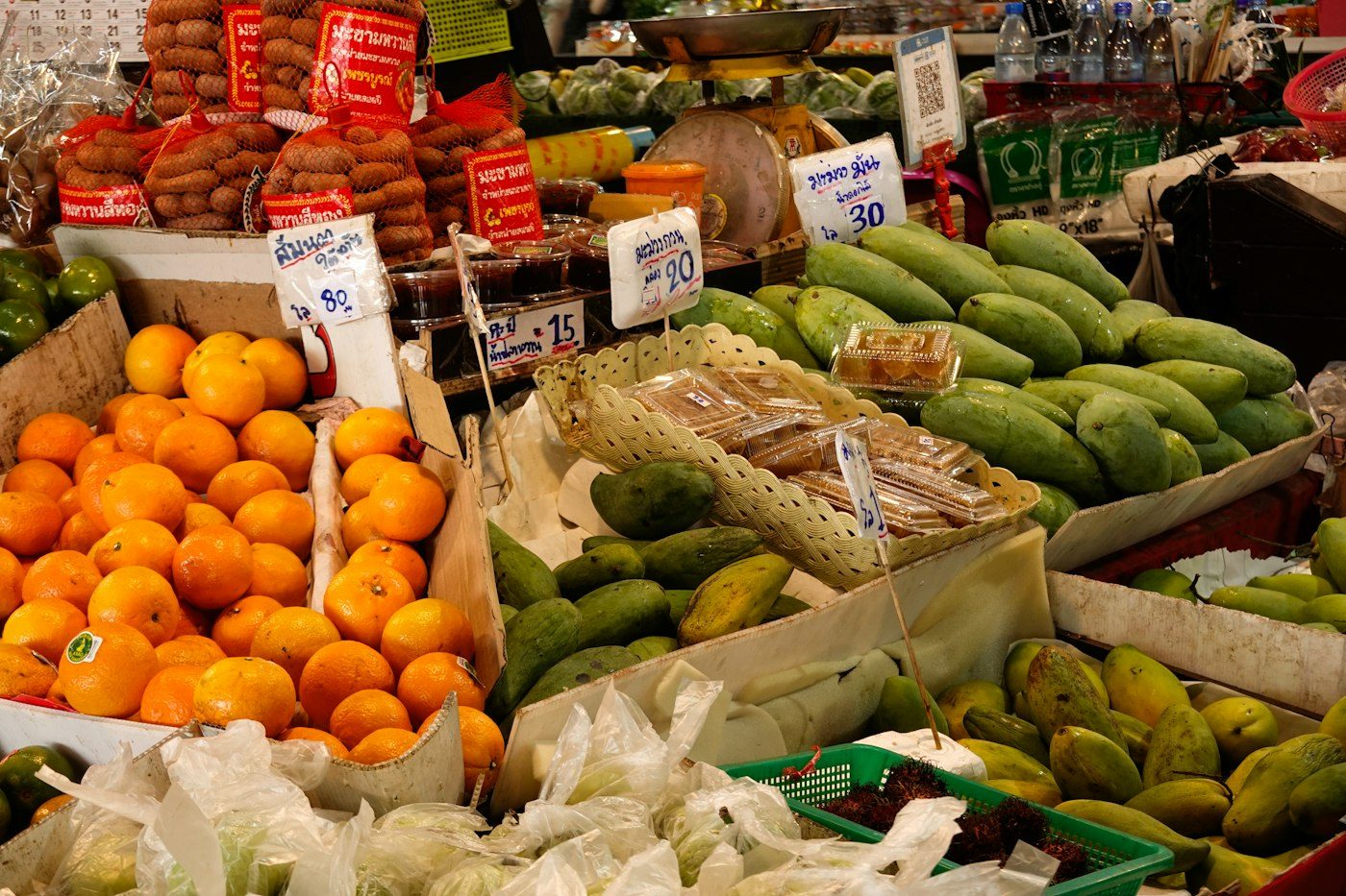 Fresh fruit and vegetables at a Thai market