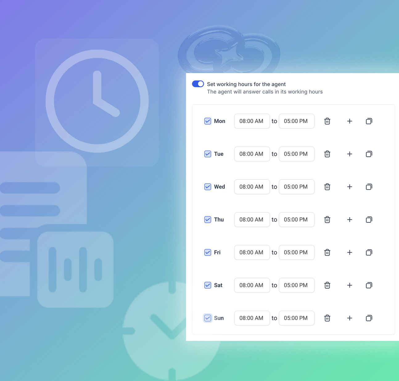 Customise AI hours