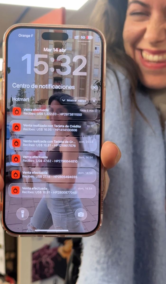 Notificaciones reales de ventas de nuestras alumnas