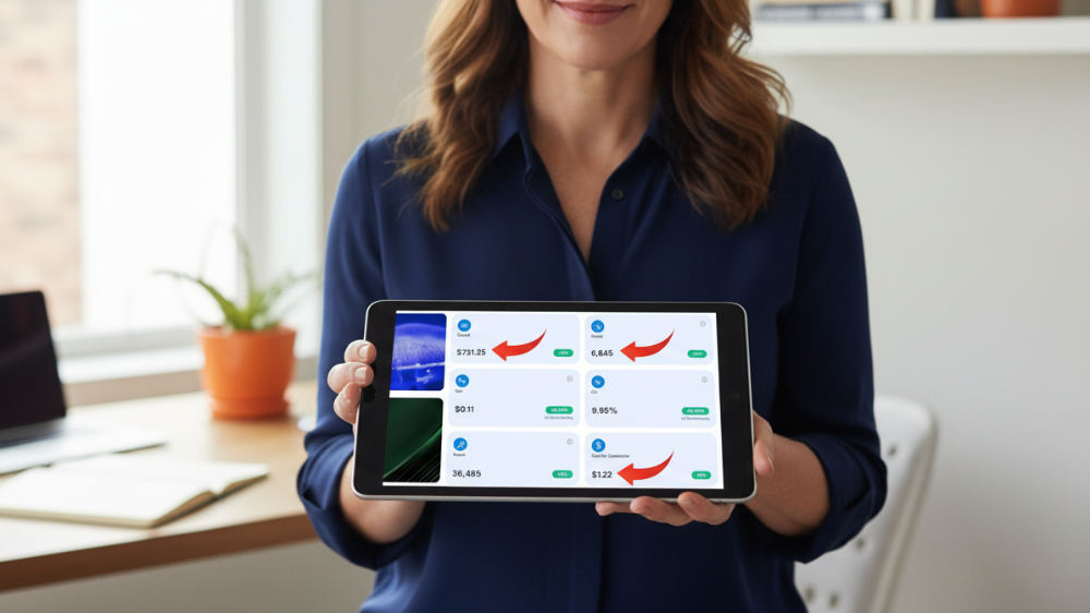 A digital dashboard showing customer segmentation and sales pipeline data for a small business.