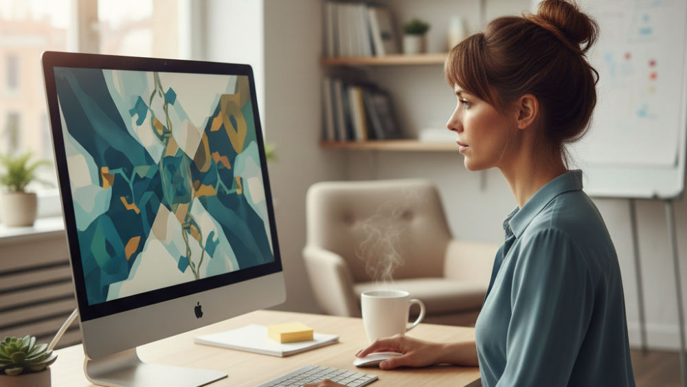 Business owner analyzing e-commerce customer data and sales metrics