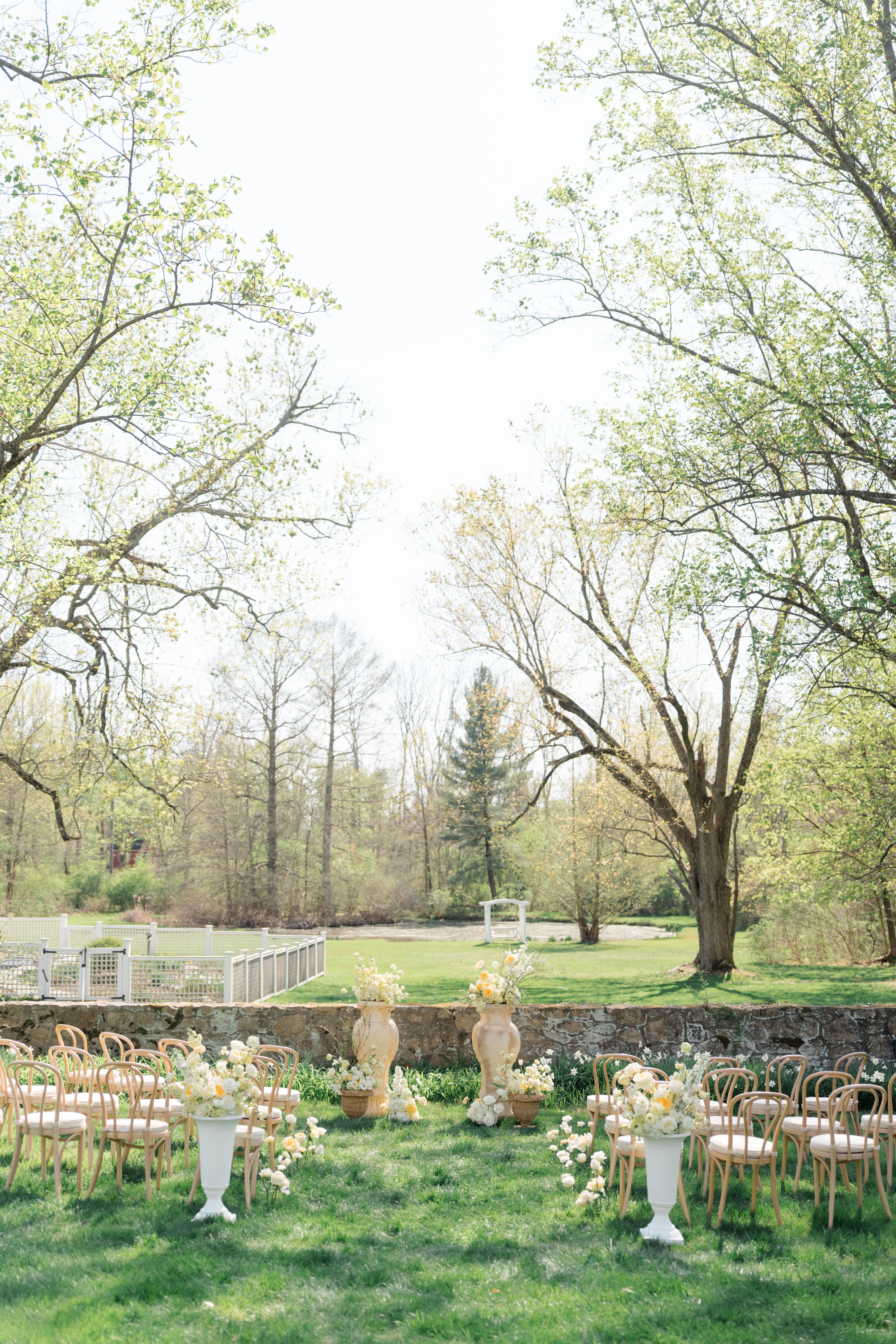 Stone wall ceremony site at Barley Sheaf Farm