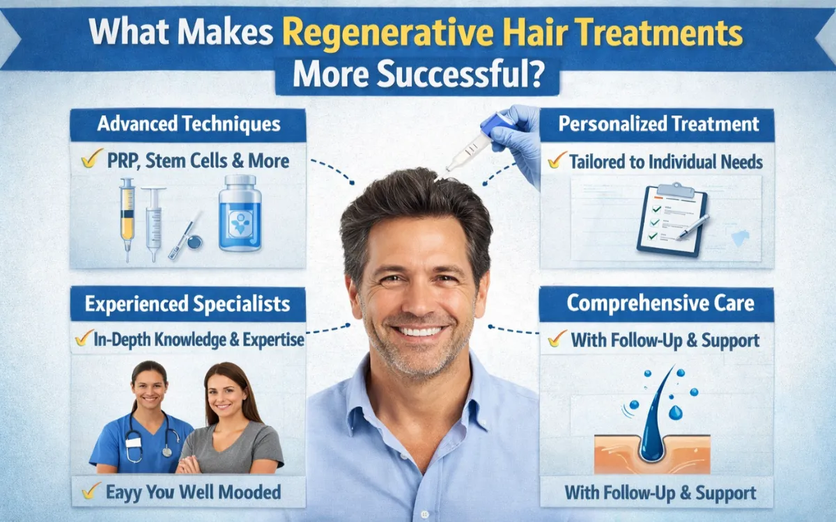 Regain your confidence! Dr Mayur Bhobe explains the role of stem cell-based treatments in hair restoration success. Discover advanced solutions for hair loss.