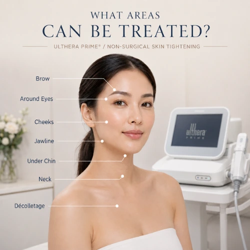 Areas can be treated in Ulthera prime treatment