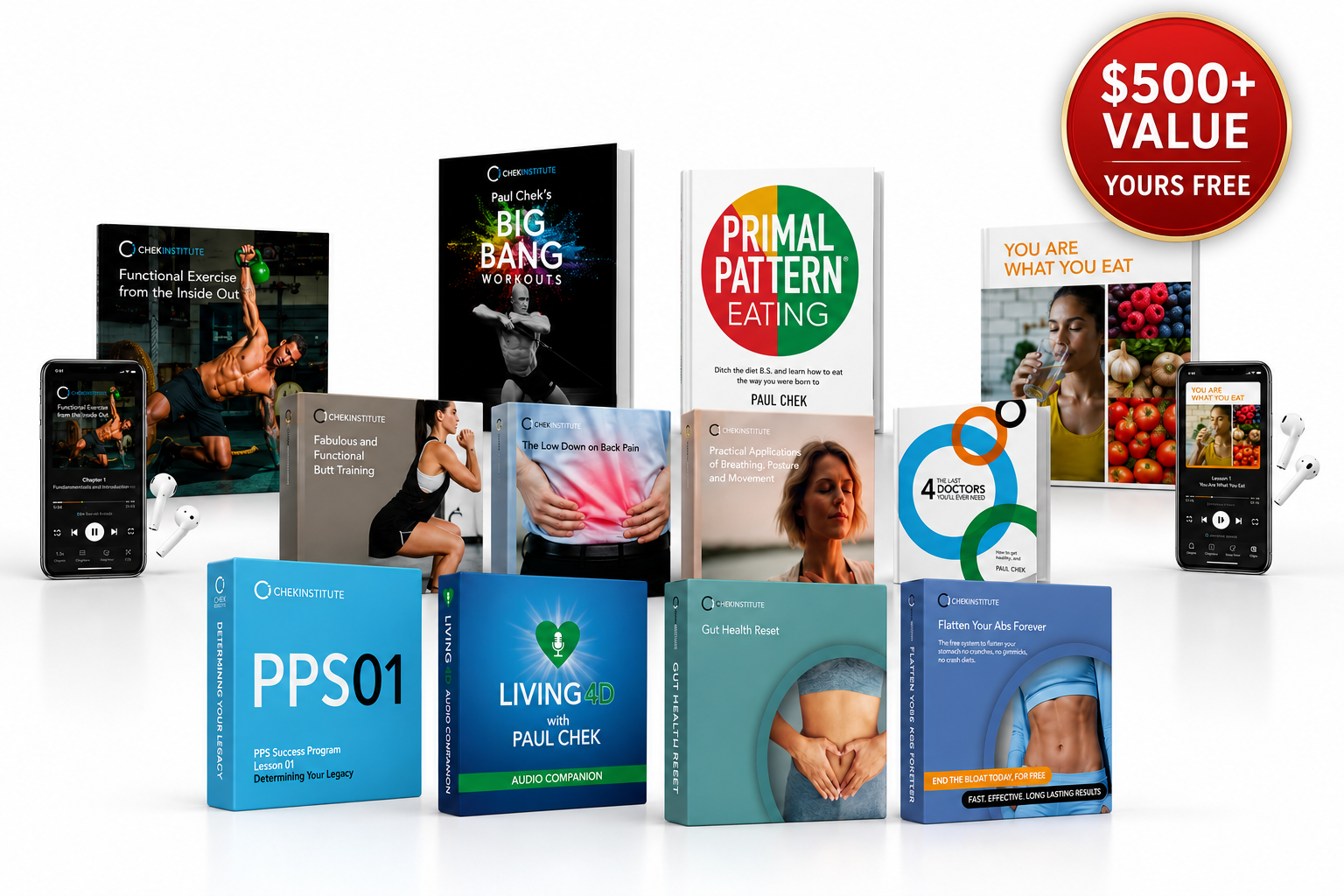 The bonus library — 12 Paul Chek courses, workshops and guides, worth over $500