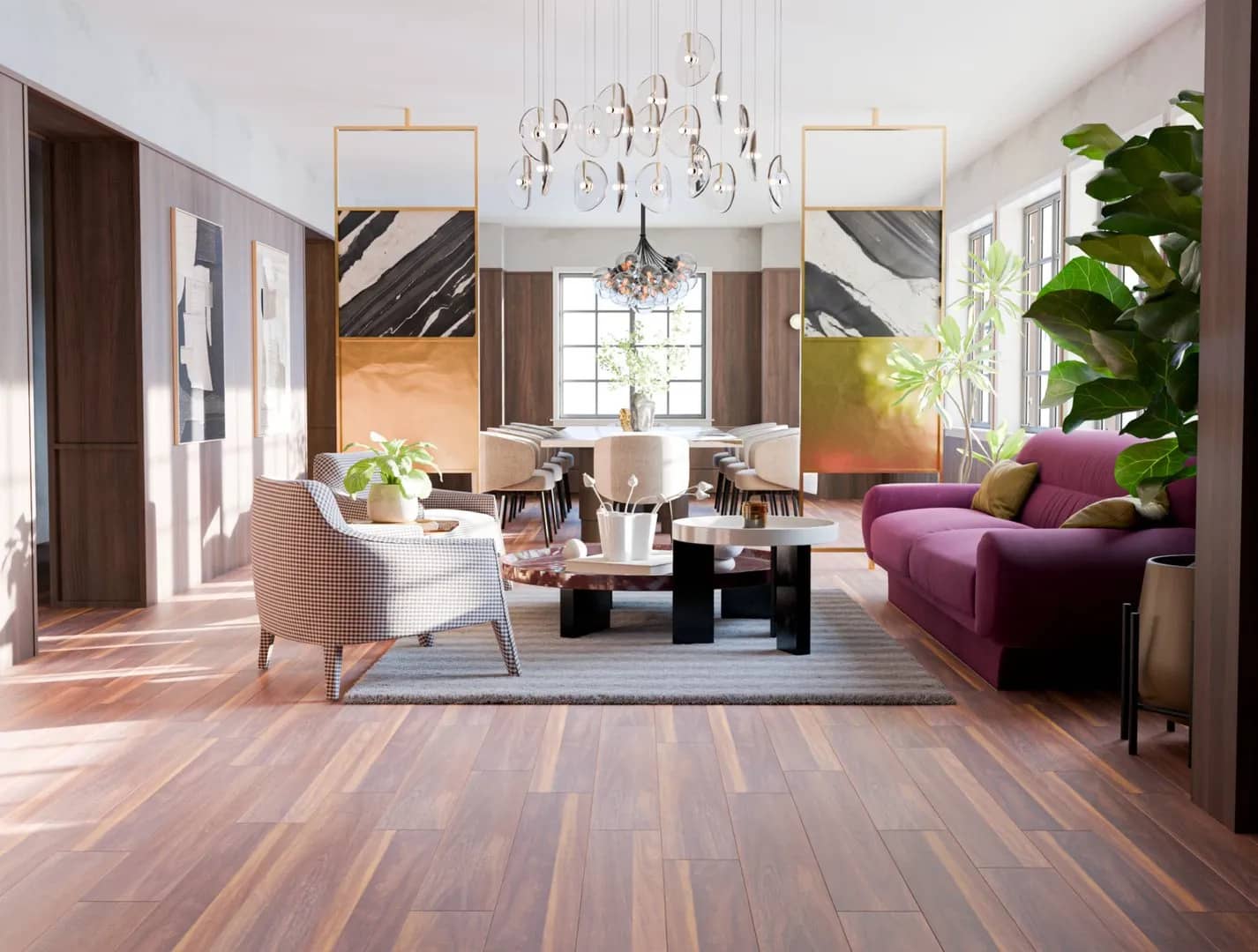 SPC rigid core waterproof flooring in a home