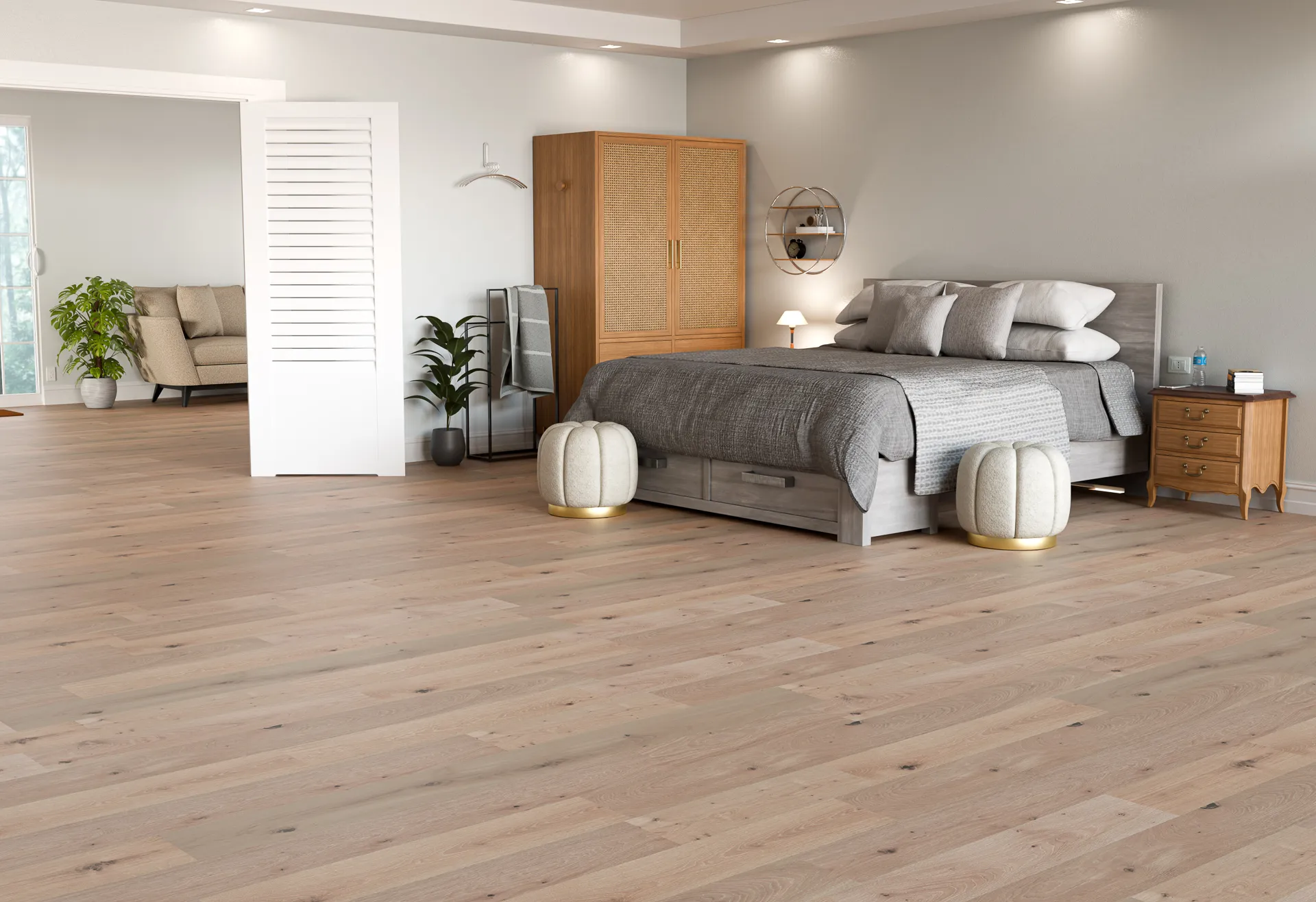 Engineered hardwood flooring in a home