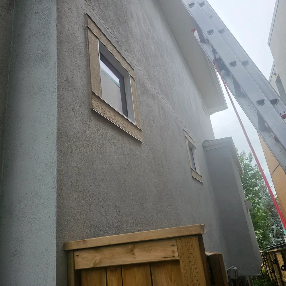 Residential exterior painting project in Calgary