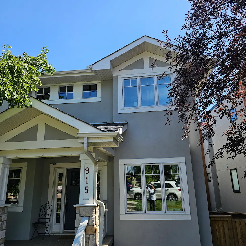 Exterior house painting project in Calgary