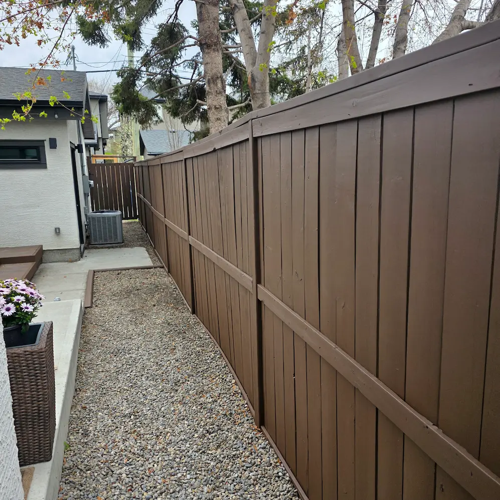 Residential deck painting project in Calgary