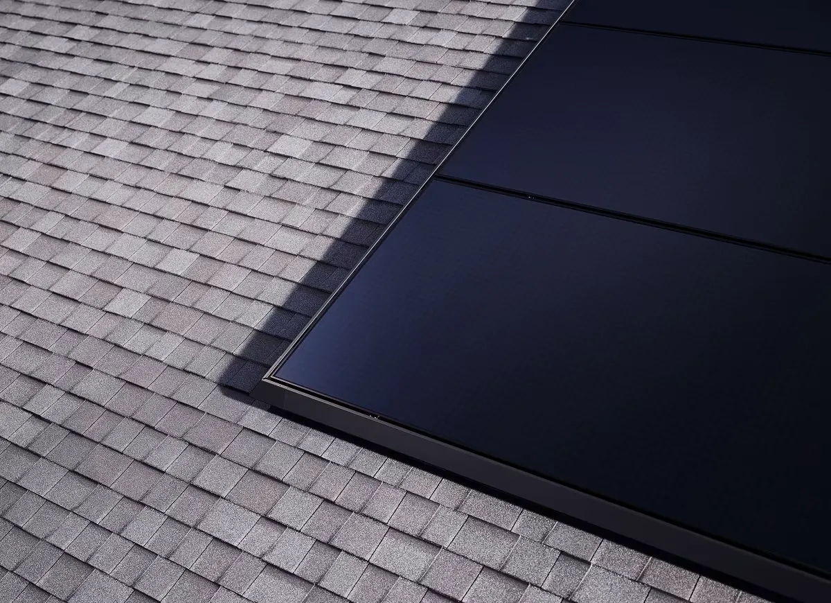 Sleek solar array detail on a residential roof
